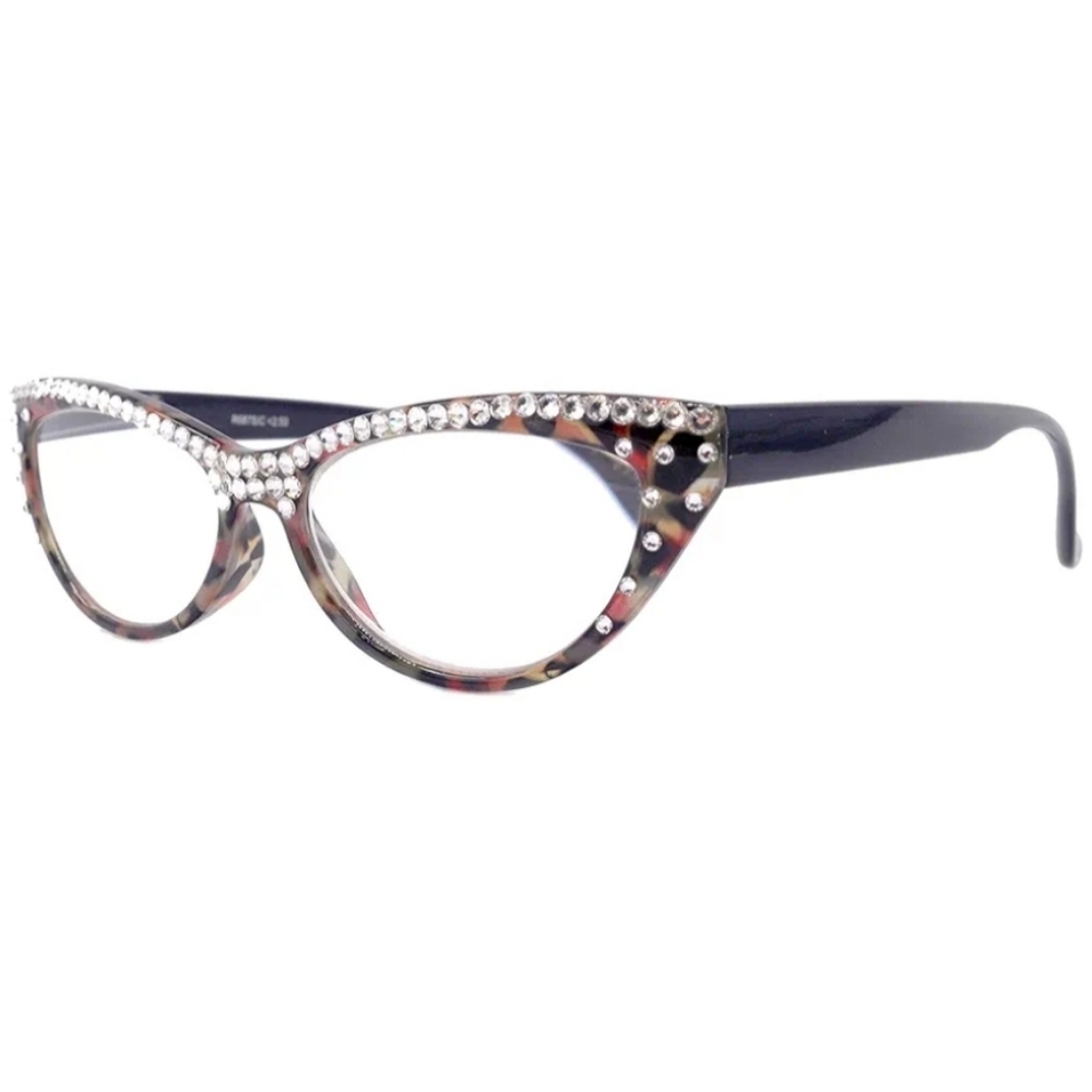 Cat Eye Full Top Women Bling Reading Glasses